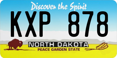 ND license plate KXP878