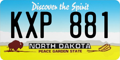 ND license plate KXP881