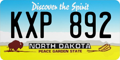 ND license plate KXP892