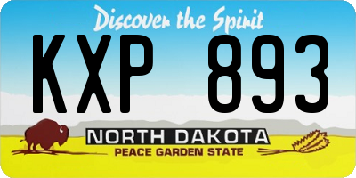 ND license plate KXP893