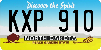 ND license plate KXP910