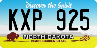 ND license plate KXP925