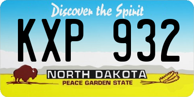 ND license plate KXP932