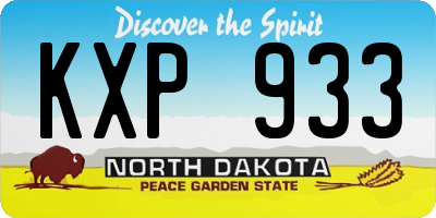 ND license plate KXP933