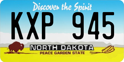 ND license plate KXP945