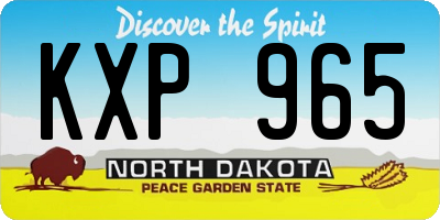 ND license plate KXP965