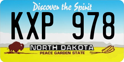 ND license plate KXP978