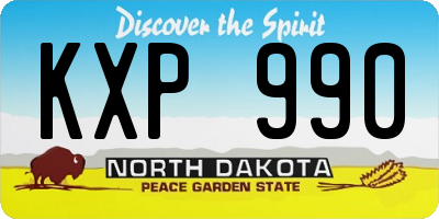 ND license plate KXP990