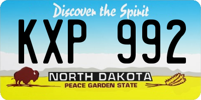 ND license plate KXP992