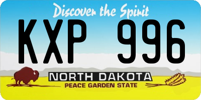 ND license plate KXP996