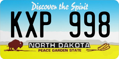 ND license plate KXP998