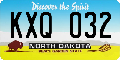 ND license plate KXQ032