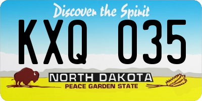 ND license plate KXQ035