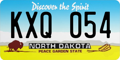 ND license plate KXQ054