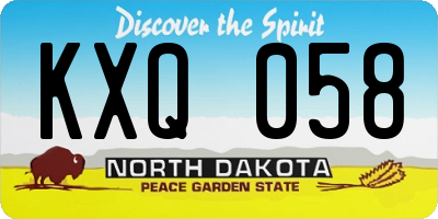 ND license plate KXQ058