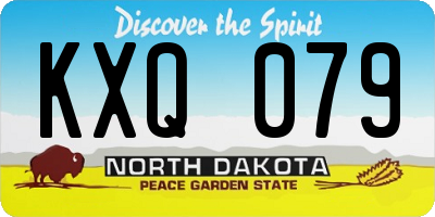 ND license plate KXQ079