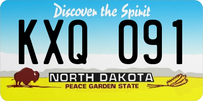 ND license plate KXQ091