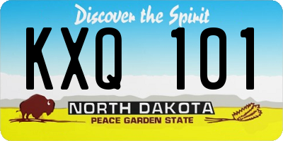 ND license plate KXQ101