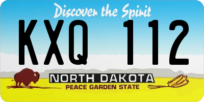 ND license plate KXQ112