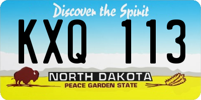 ND license plate KXQ113