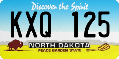 ND license plate KXQ125