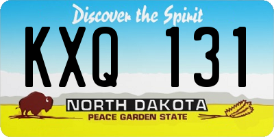 ND license plate KXQ131