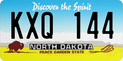 ND license plate KXQ144