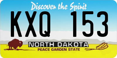 ND license plate KXQ153