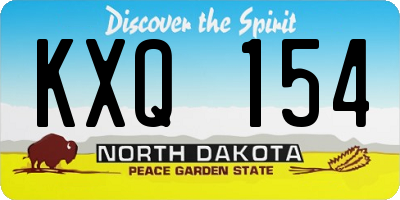 ND license plate KXQ154