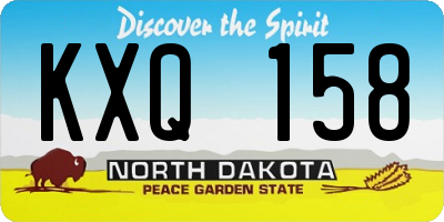 ND license plate KXQ158