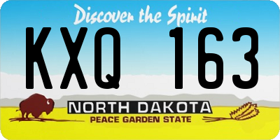 ND license plate KXQ163