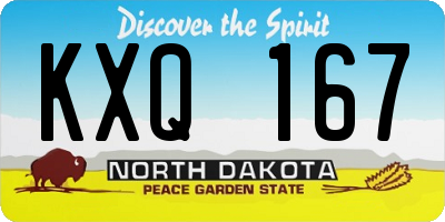 ND license plate KXQ167