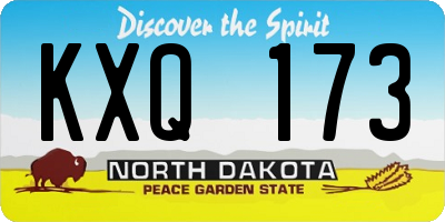 ND license plate KXQ173