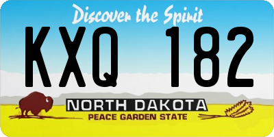 ND license plate KXQ182