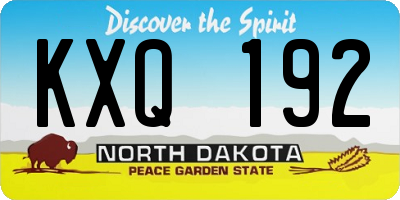 ND license plate KXQ192