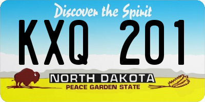 ND license plate KXQ201