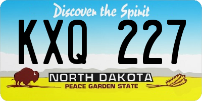 ND license plate KXQ227
