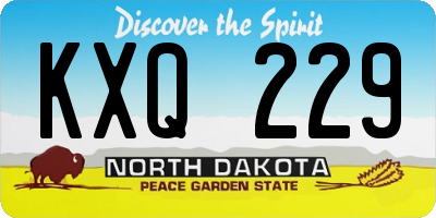 ND license plate KXQ229