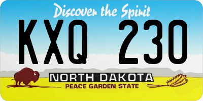 ND license plate KXQ230