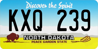 ND license plate KXQ239