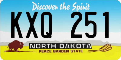 ND license plate KXQ251