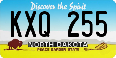 ND license plate KXQ255