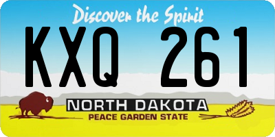 ND license plate KXQ261