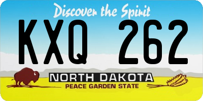 ND license plate KXQ262