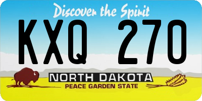 ND license plate KXQ270