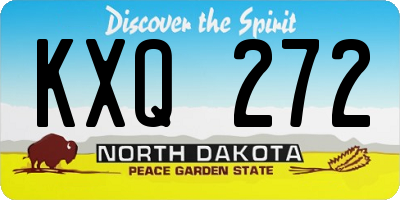 ND license plate KXQ272