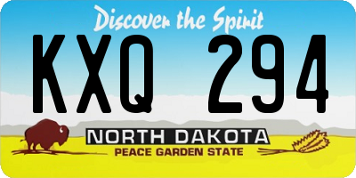 ND license plate KXQ294