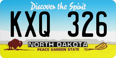ND license plate KXQ326