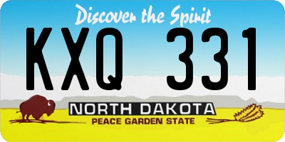 ND license plate KXQ331