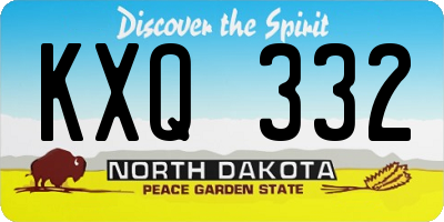 ND license plate KXQ332